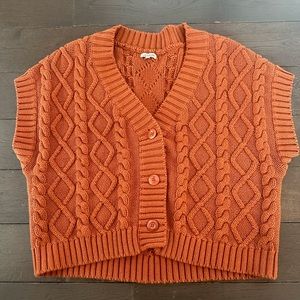 Burnt Orange Boxy Sweater Vest